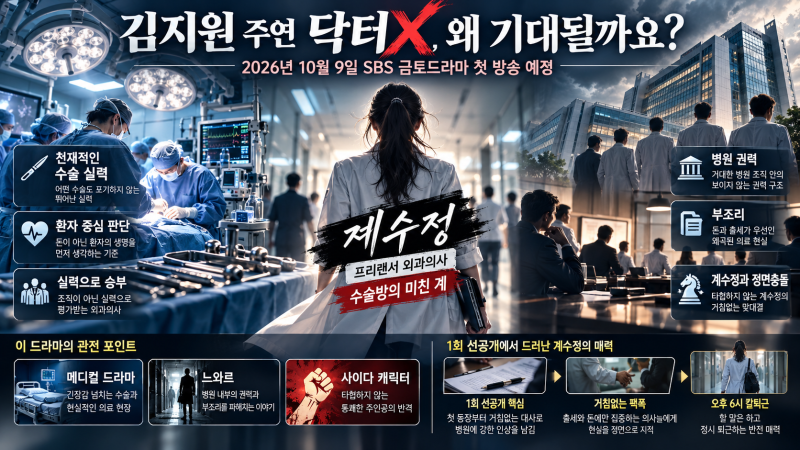 기대되는 SBS 금토드라마 〈닥터X : 하얀 마피아의 시대〉, 김지원 주연이라 더 궁금합니다.(20....