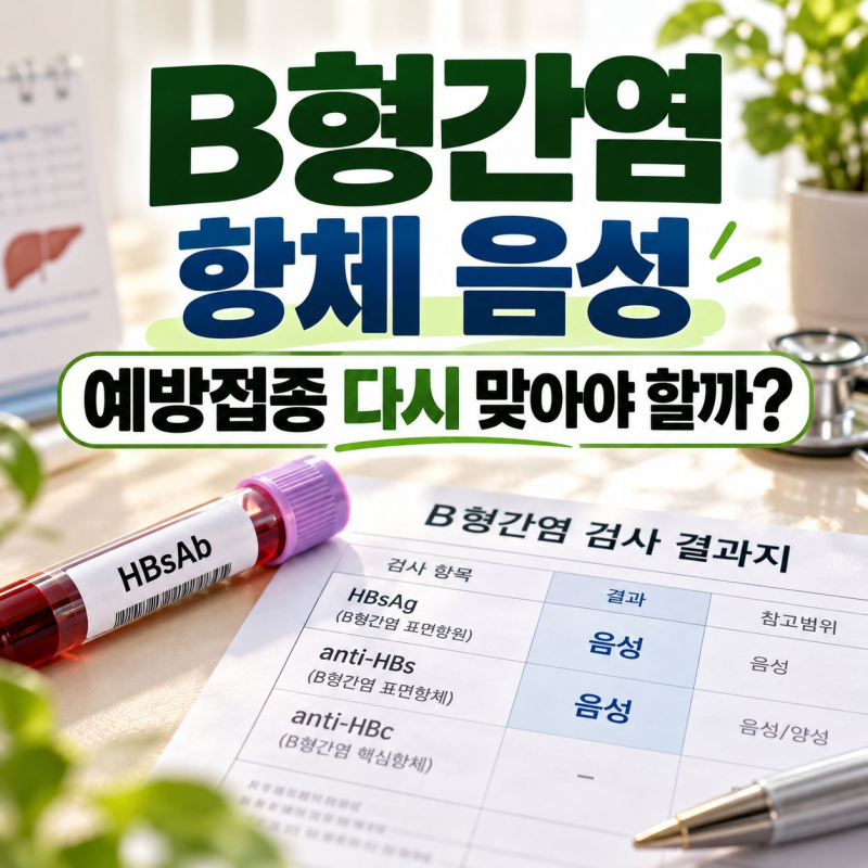 B형간염 항체 음성, 예방접종을 다시 맞아야 할까?