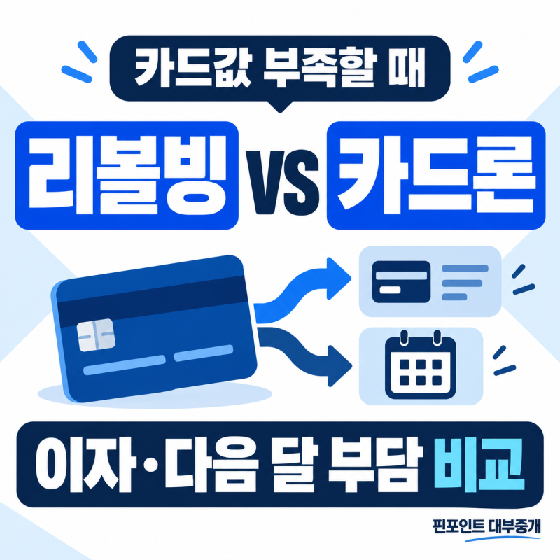 카드값 부족할 때 리볼빙·카드론 중 무엇을 먼저 확인할까?