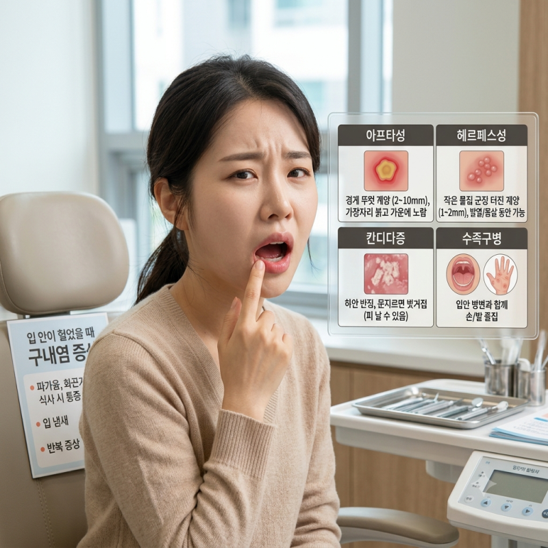 입안 헐었을 때 입병 구내염 증상과 치료법 연고와 패치 선택 기준 전염까지 정리