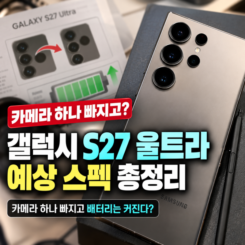 갤럭시 S27 울트라 예상 스펙, 카메라 하나 빠지고 배터리는 커진다?