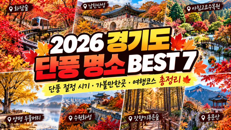 2026 경기도 단풍 명소 BEST 7｜화담숲·남한산성·가평 단풍 절정 시기 총정리
