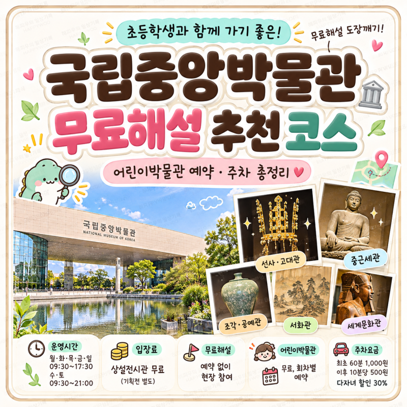 국립중앙박물관 초등학생 무료해설 추천 코스｜어린이박물관 예약·주차 총정리