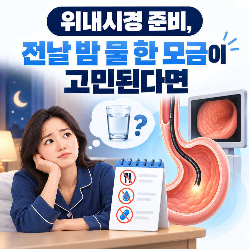 위내시경 준비, 전날 밤 물 한 모금이 고민된다면