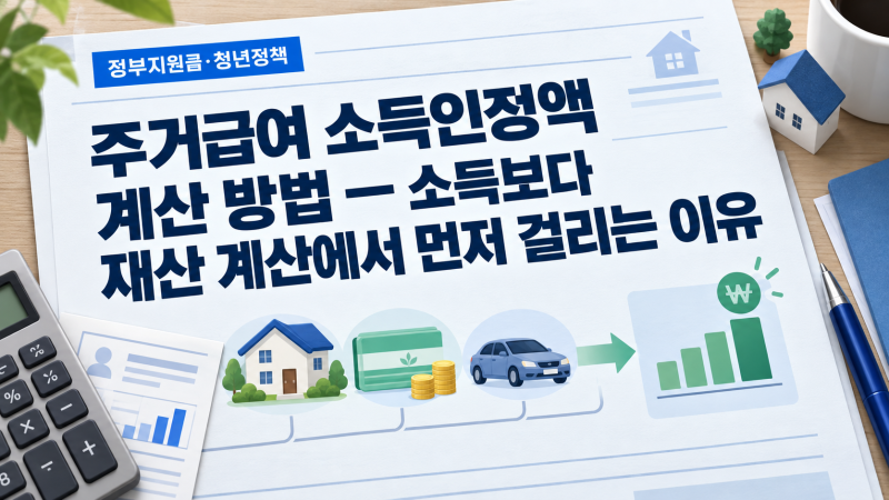 주거급여 소득인정액 계산 방법 — 소득보다 재산 계산에서 먼저 걸리는 이유