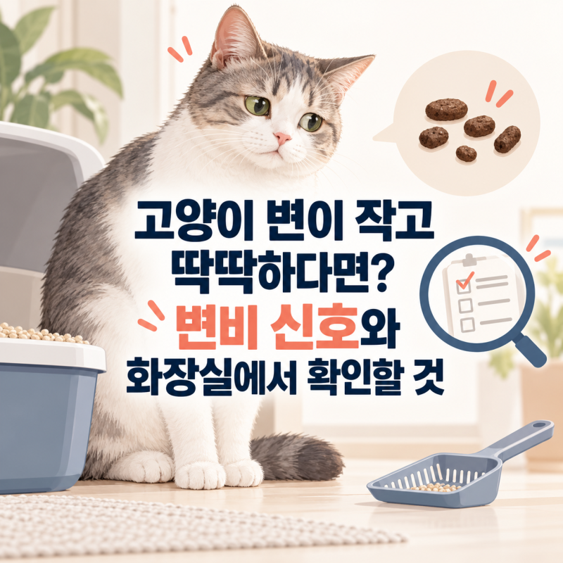 고양이 변이 작고 딱딱하다면? 변비 신호와 화장실에서 확인할 것