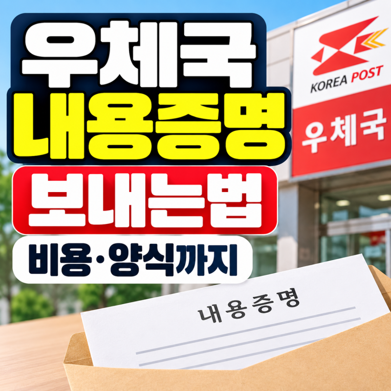 우체국 내용증명 보내는법, 비용·양식·온라인 발송까지
