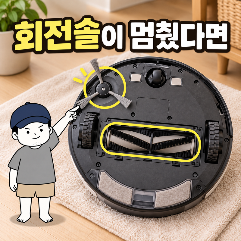 로봇청소기 회전솔 안 돌아갈 때, 머리카락 점검 순서와 물세척 주의점