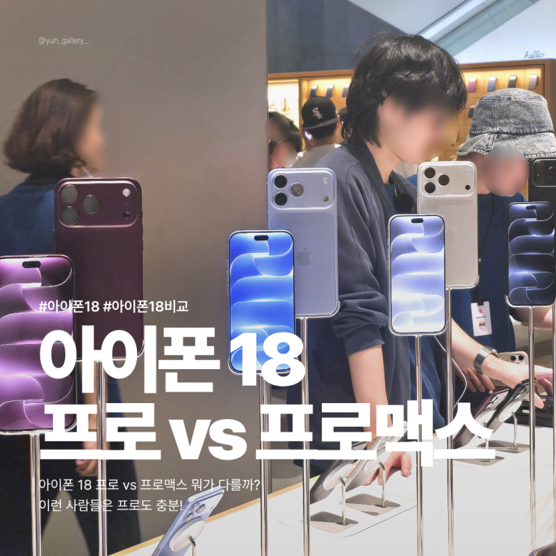 아이폰 18 프로 vs 프로맥스 비교 | 꼭 프로 맥스를 사야 할까? 이런 사람은 프로도 충분!
