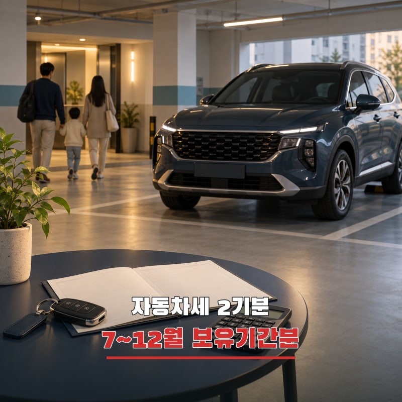 자동차세 2기분, 12월에 내는 금액은 7~12월 소유기간 기준
