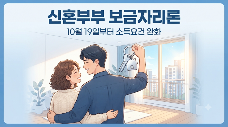 신혼부부 보금자리론 10월 19일부터 소득요건 완화