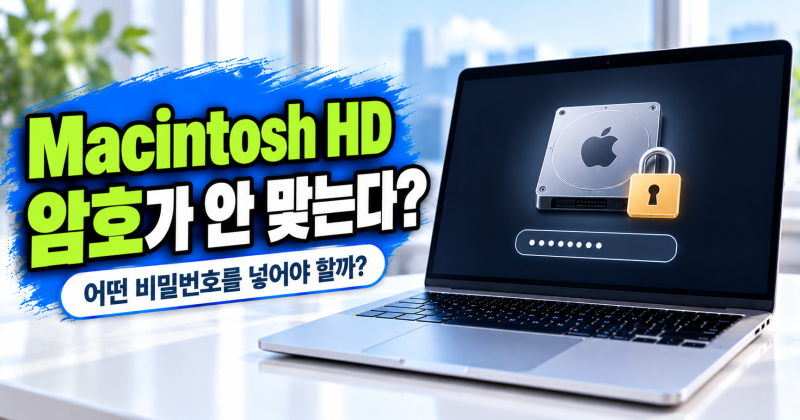 Macintosh HD 암호를 묻는다면? 비밀번호가 안 맞을 때 확인할 것!