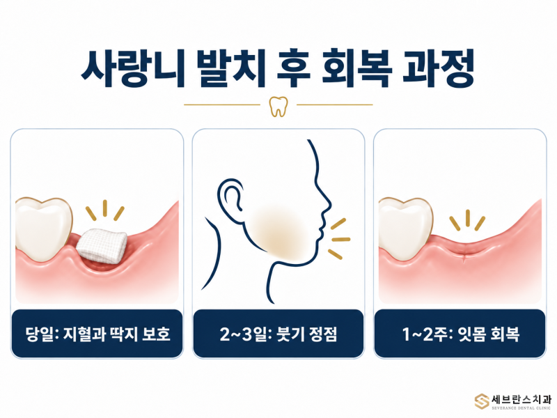 사랑니 발치 후 주의사항, 시간대별로 정리했습니다 | 김해 세브란스치과