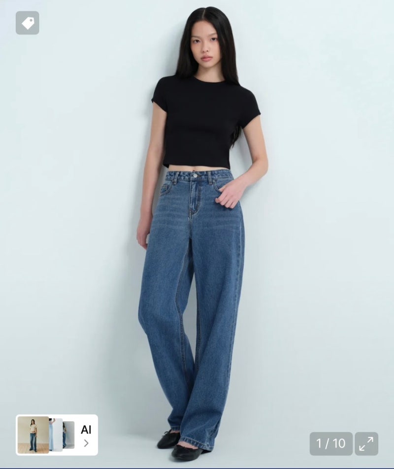 무신사 스탠다드 우먼 우먼즈 로 라이즈 와이드 데님 팬츠 키 167cm 착용 후기 미디엄 인디고 ....