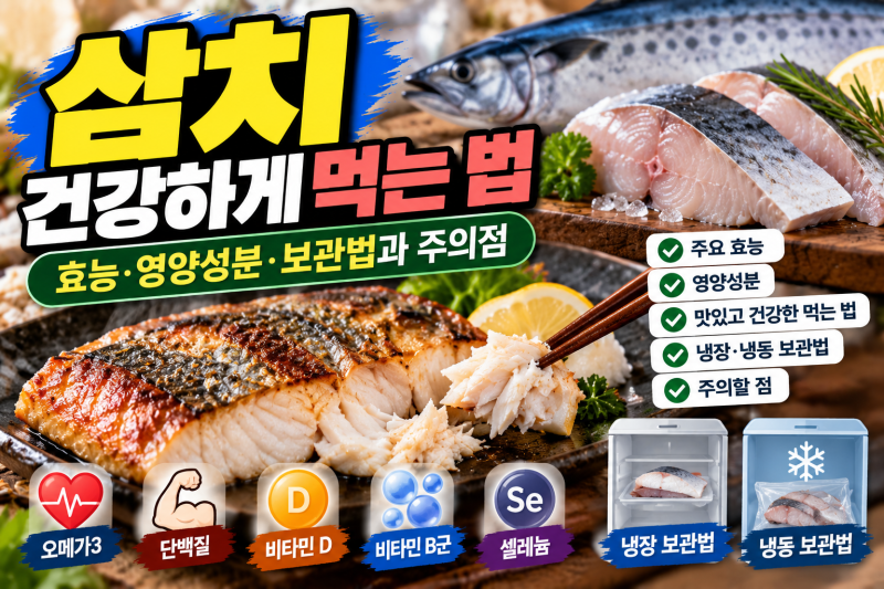 삼치 건강하게 먹는 법｜효능·영양성분·보관법과 주의점