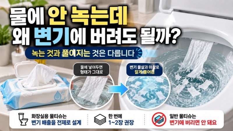 마이비데 물에 안 녹는데 변기에 버려도 될까? 알아보니 이유가 달랐다
