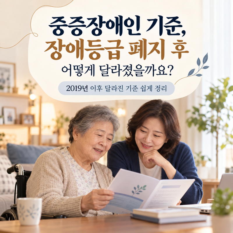 중증장애인 기준, 장애등급 폐지 후 어떻게 달라졌을까요?