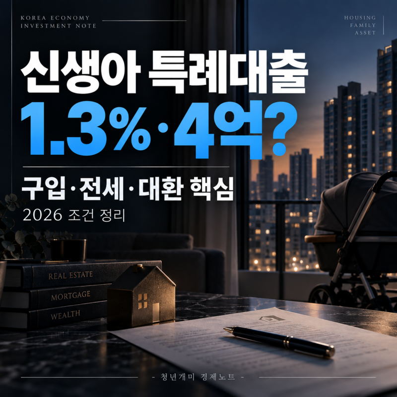 2026 신생아 특례대출 1.3%·4억? 구입·전세 금리와 1주택 대환 조건