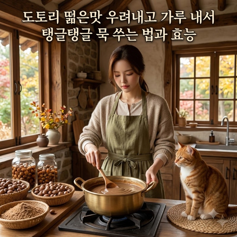 도토리 떫은맛 우려내고 가루 내서 탱글탱글 묵 쑤는 법과 효능