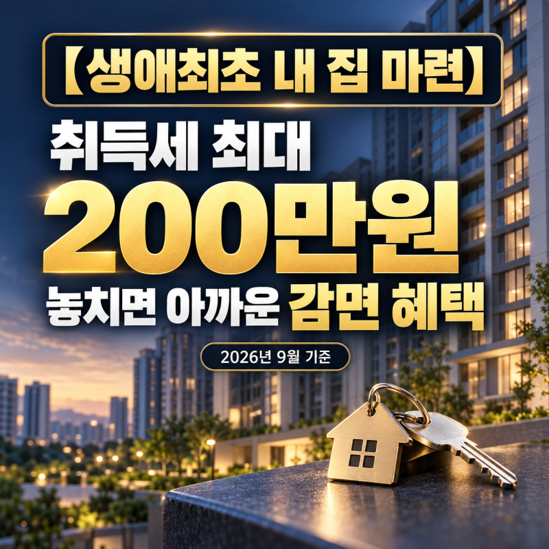【놓치면 아까운 200만원】 생애최초 아파트 취득세 감면｜가격별 세금·추징 사례까지