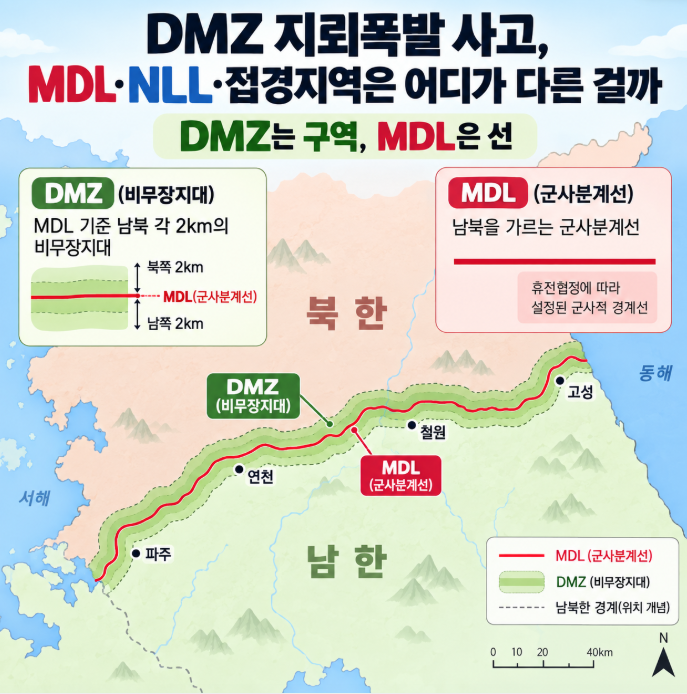DMZ 지뢰폭발 사고, MDL·NLL·접경지역은 어디가 다른 걸까