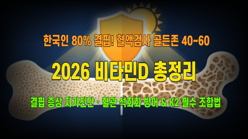 비타민D 2026: 결핍 증상 자가진단·생애주기별 최적 권장량 분석 & 고용량 메가도스 부작용(혈....