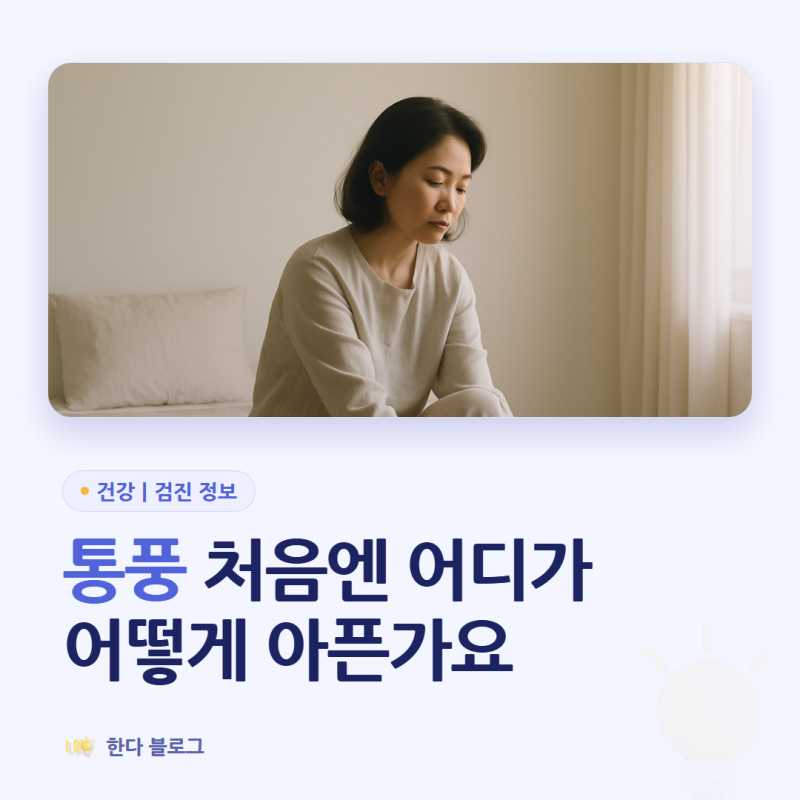 통풍 초기증상, 처음에는 어떻게 나타나나요 (엄지발가락·밤 · 2026년)