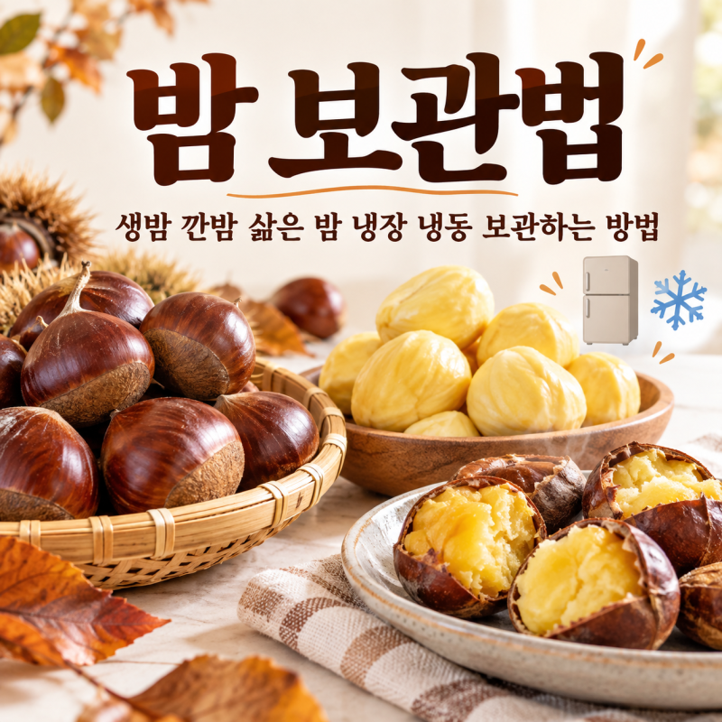 밤 보관법 생밤 깐밤 삶은 밤 냉장 냉동 보관하는 방법