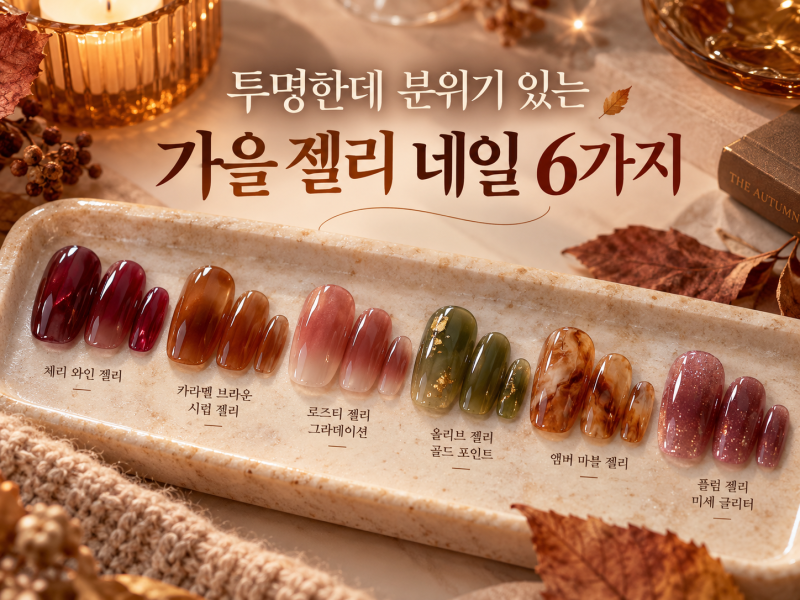 투명한데 분위기 있는 가을 젤리 네일｜맑은 컬러 디자인 6가지
