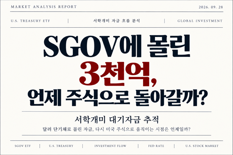 SGOV에 몰린 3천억, 언제 주식으로 돌아갈까? 서학개미 대기자금 추적