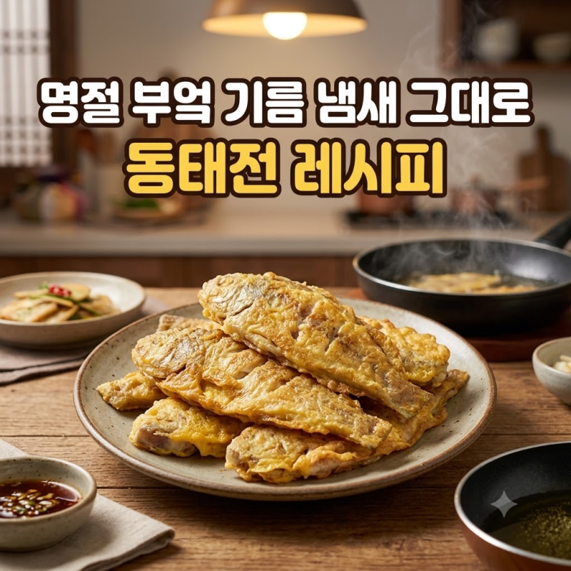 명절 부엌 기름 냄새 그대로, 부서지지 않는 노릇한 동태전 레시피