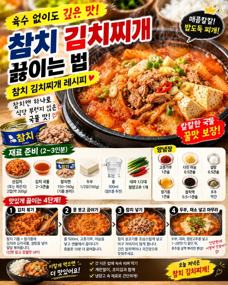 참치 김치찌개 끓이는 법 참치 김치찌개 레시피