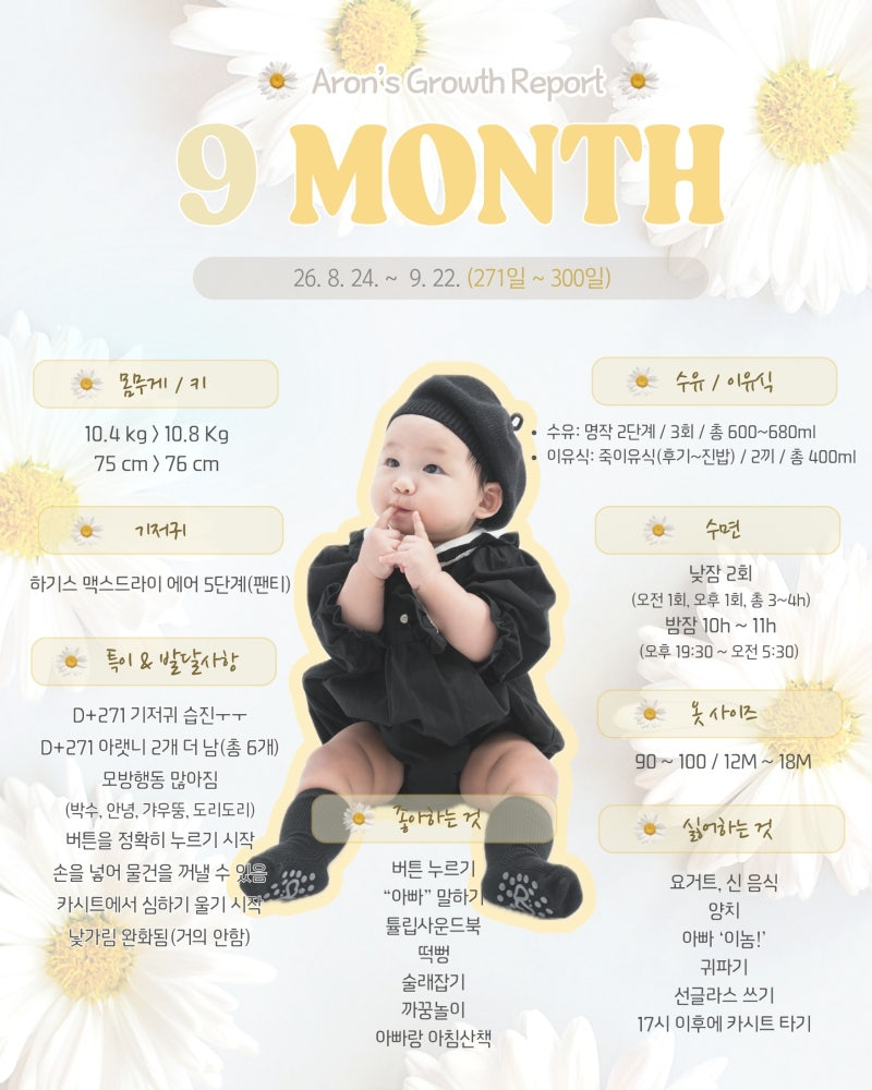 7개월/8개월/9개월 아기 발달(장난감, 이유식, 수면) 총 정리