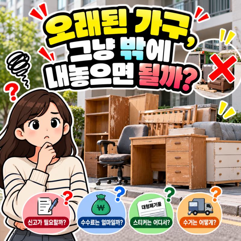 가구 버리는 법, 책상·의자·서랍장·식탁·소파 대형폐기물 버리기