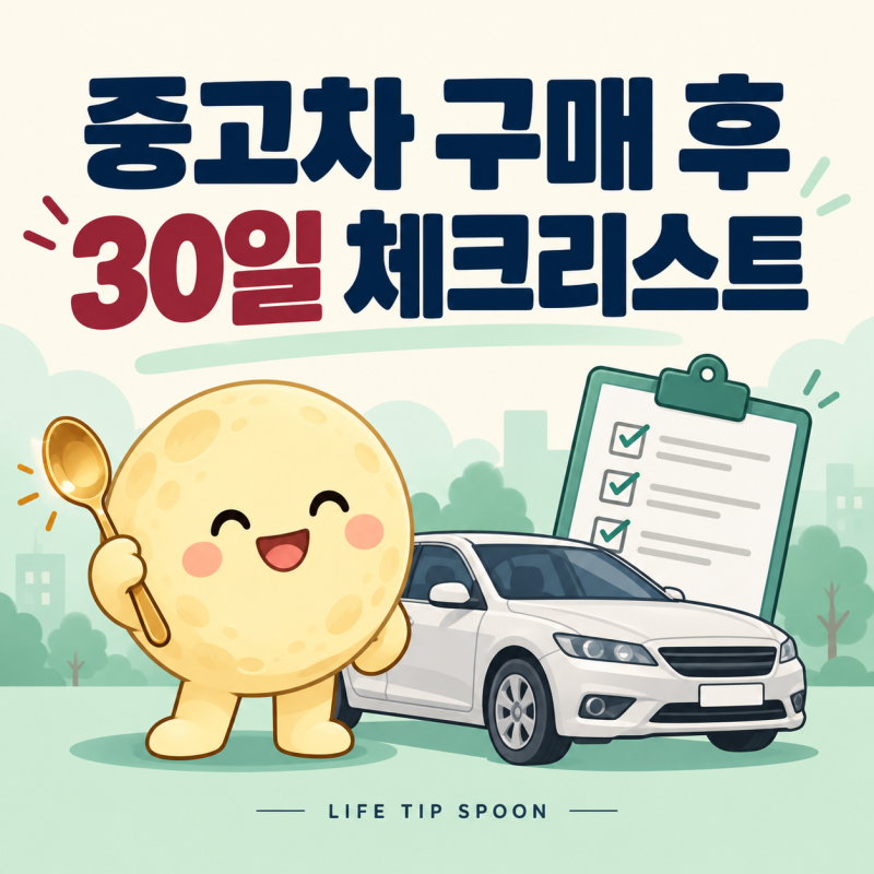 중고차 구매 후 30일 체크리스트｜이전등록비 차액 환급·성능보증·보험 순서