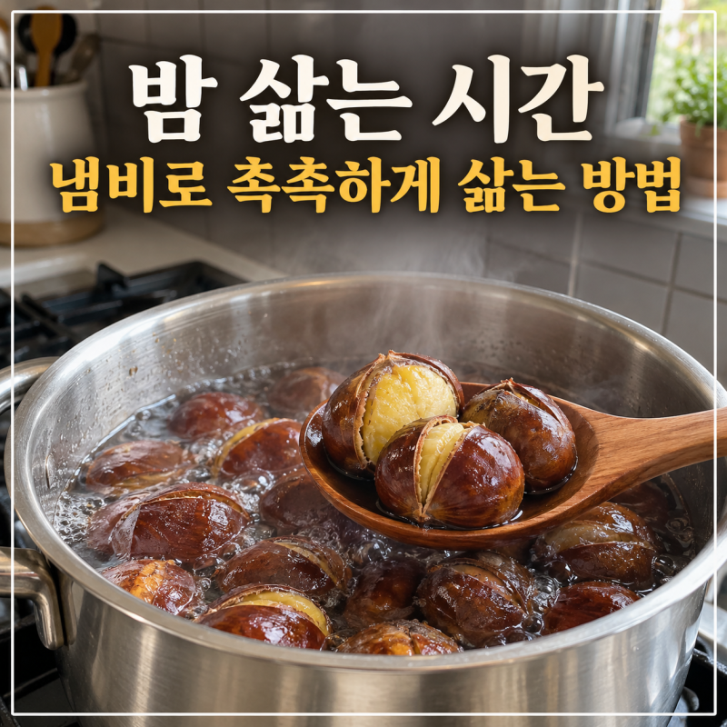밤 삶는 법｜냄비로 촉촉하게 삶는 시간과 껍질 쉽게 까는 팁