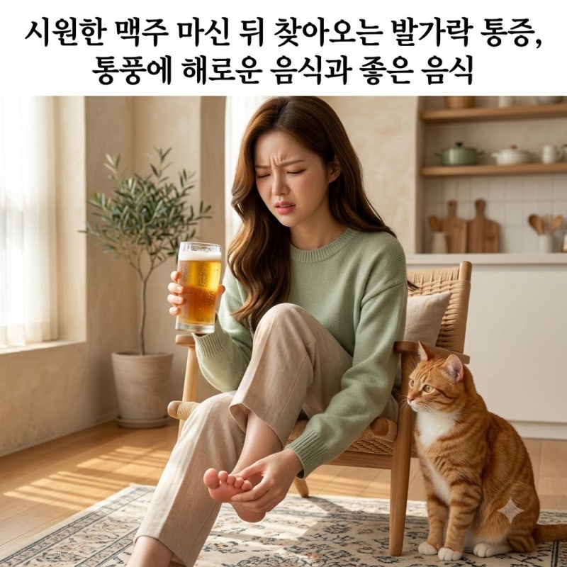 시원한 맥주 마신 뒤 찾아오는 발가락 통증, 통풍에 해로운 음식과 좋은 음식