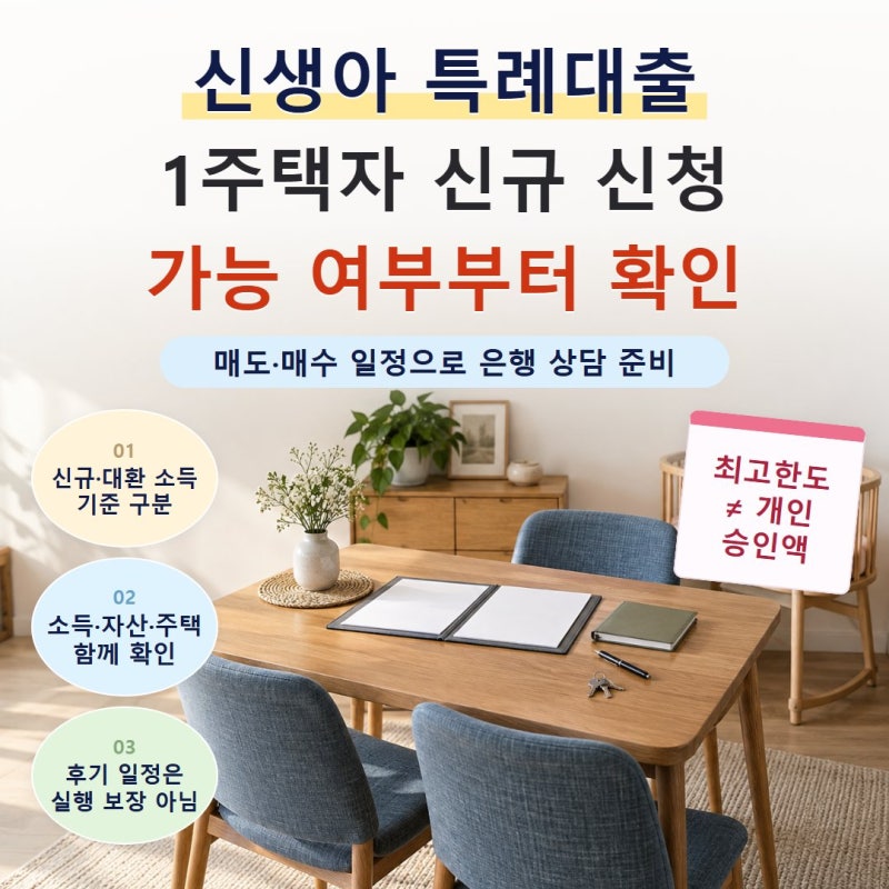 신생아 특례대출 1주택자 신규대출 조건과 후기 읽기 전 확인사항