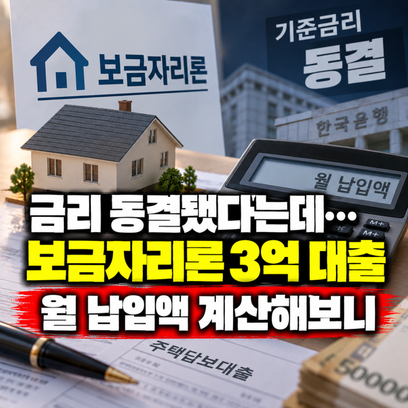 금리 동결됐다는데…보금자리론 3억 대출 월 납입액 계산해보니