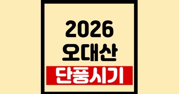 2026 오대산 단풍시기 바로확인