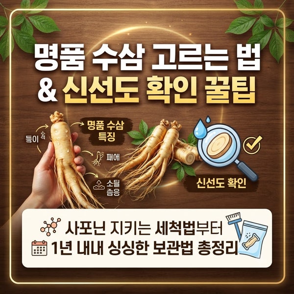 명품 수삼 고르는 법 & 신선도 확인 꿀팁｜사포닌 지키는 세척법부터 1년 내내 싱싱한 보관법....