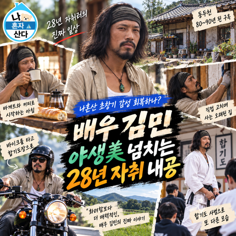 "나혼산 초창기 감성 회복하나"…배우 김민, 야생美 넘치는 28년 자취 내공 대공개