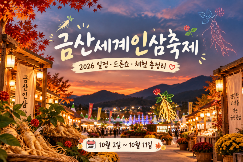 2026 금산세계인삼축제 일정 프로그램 총정리｜인삼캐기 체험부터 주차까지