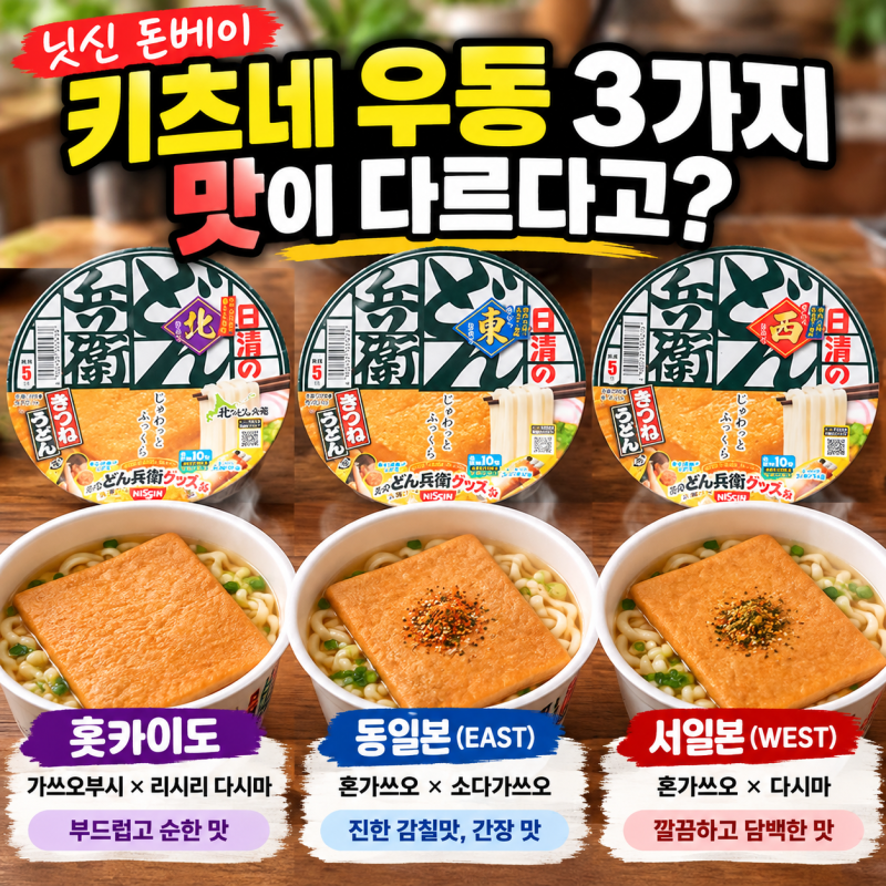 닛신 돈베이 키츠네 우동 조리법, 동일본·서일본·홋카이도까지 맛이 다르다고?