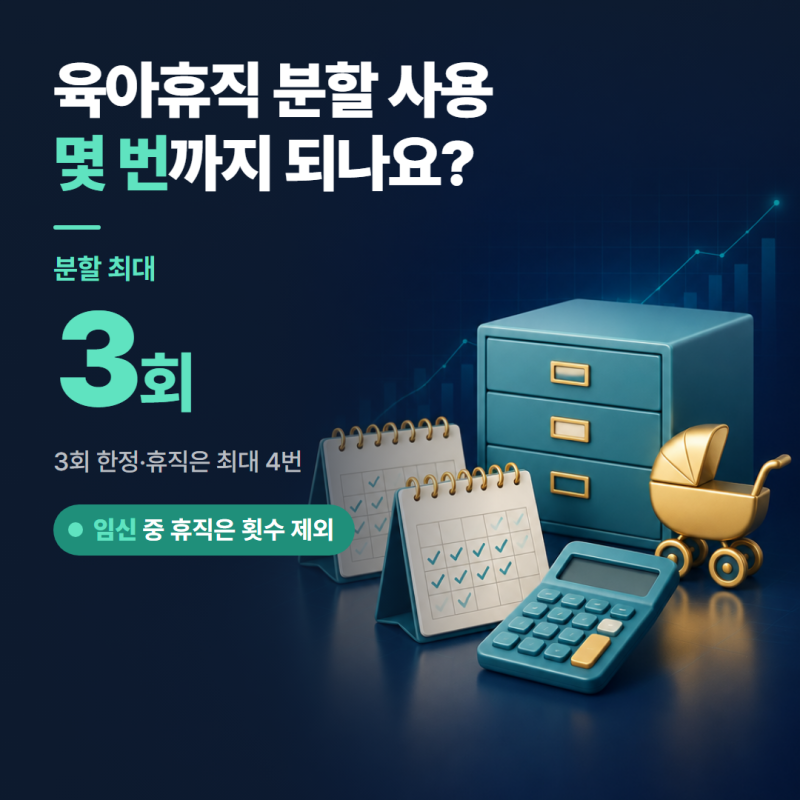 육아휴직 분할 사용 횟수, 3회까지 최대 4번 나눠 써요