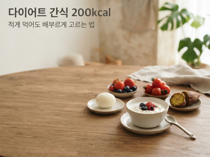 다이어트 간식 200kcal 기준｜적게 먹어도 배부른 선택법