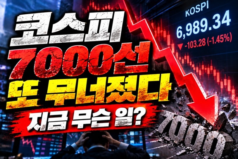 코스피, 결국 7000선 또 무너졌다… 장중 6989까지 밀렸다