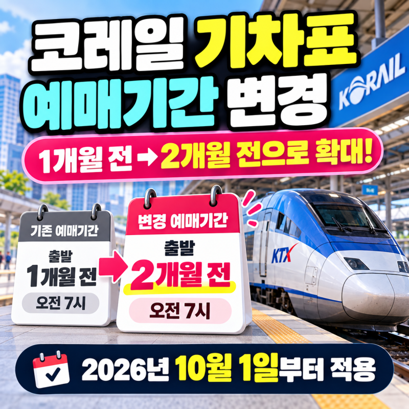 코레일 기차표 예매기간 변경 총정리, 예매기간 확대 예매일·이용방법