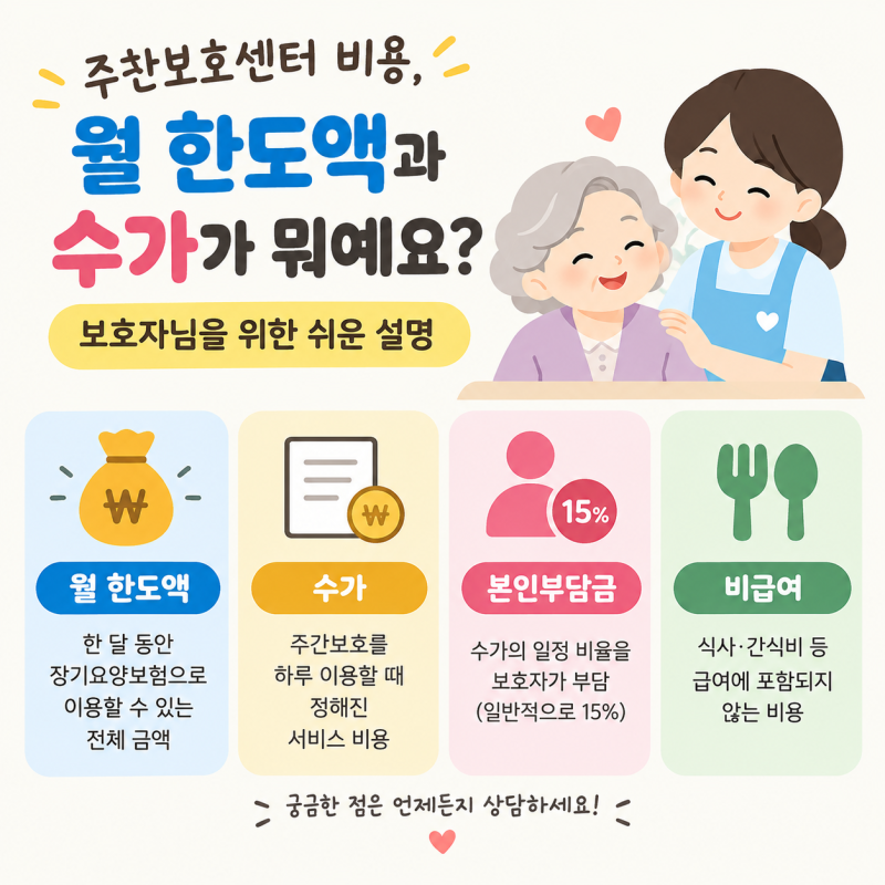 '주간보호센터 비용, 월 한도액과 수가가 뭐예요?' 보호자님을 위한 쉬운 설명! 동두천 주간....