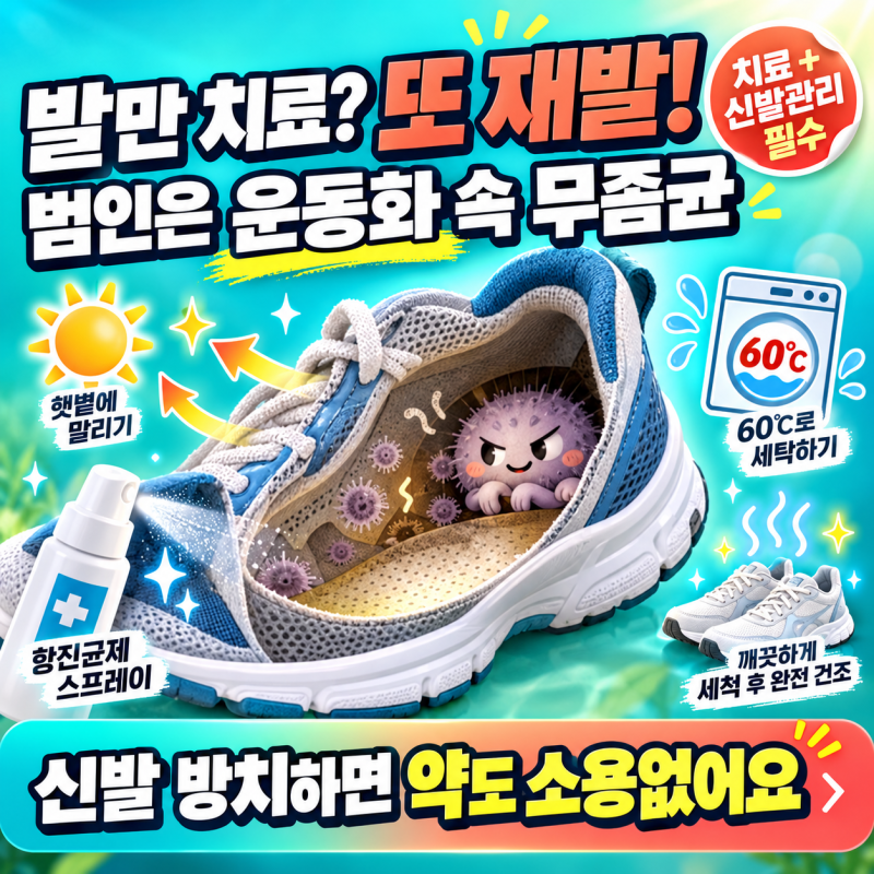 운동화 속 무좀균, 신발 관리 안 하면 약만 발라도 반복됩니다